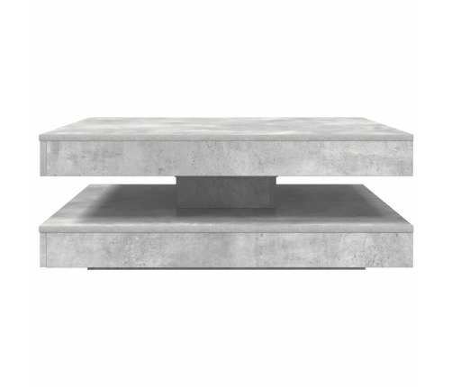 Mesa de centro giratoria 360 grados gris hormigón 90x90x34,5 cm