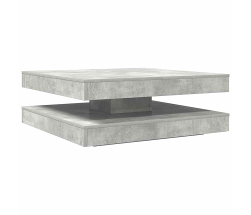 Mesa de centro giratoria 360 grados gris hormigón 90x90x34,5 cm