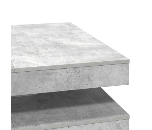 Mesa de centro giratoria 360 grados gris hormigón 90x90x34,5 cm