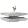 Mesa de centro giratoria 360 grados gris hormigón 90x90x34,5 cm