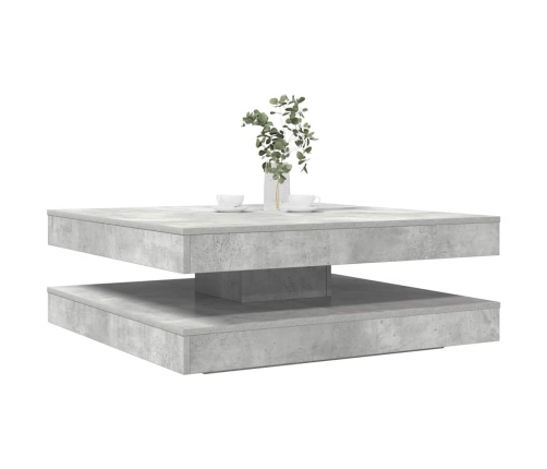 Mesa de centro giratoria 360 grados gris hormigón 90x90x34,5 cm