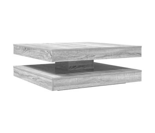 Mesa de centro giratoria 360 grados gris Sonoma 90x90x34,5 cm