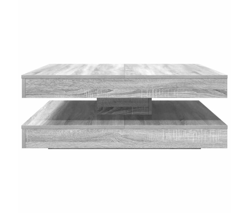 Mesa de centro giratoria 360 grados gris Sonoma 90x90x34,5 cm