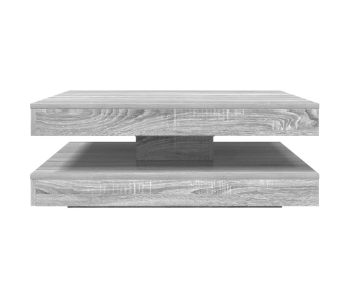 Mesa de centro giratoria 360 grados gris Sonoma 90x90x34,5 cm