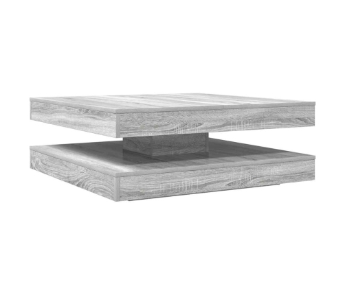 Mesa de centro giratoria 360 grados gris Sonoma 90x90x34,5 cm