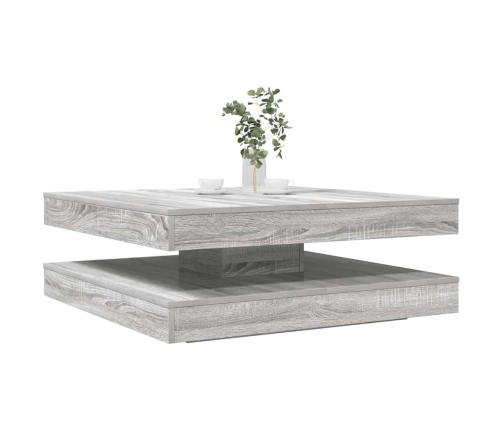 Mesa de centro giratoria 360 grados gris Sonoma 90x90x34,5 cm