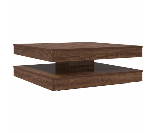 Mesa de centro giratoria 360 grados roble marrón 90x90x34,5 cm