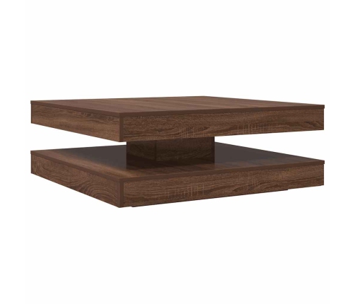 Mesa de centro giratoria 360 grados roble marrón 90x90x34,5 cm