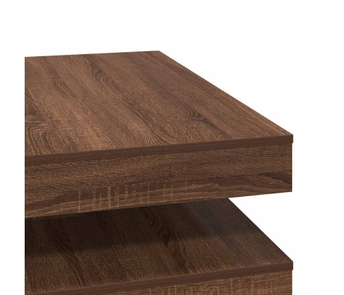 Mesa de centro giratoria 360 grados roble marrón 90x90x34,5 cm