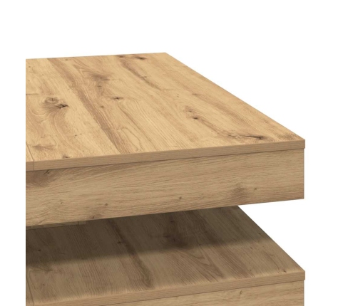 Mesa de centro giratoria 360 grados roble artisan 90x90x34,5 cm