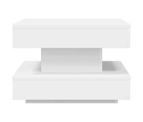 Mesa de centro giratoria 360 grados blanco 50x50x34,5 cm