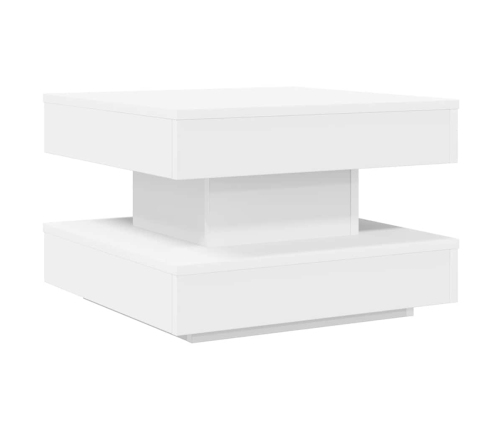 Mesa de centro giratoria 360 grados blanco 50x50x34,5 cm