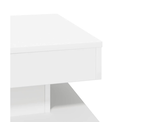 Mesa de centro giratoria 360 grados blanco 50x50x34,5 cm