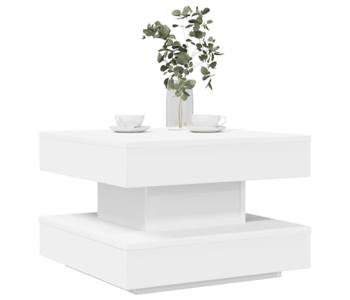 Mesa de centro giratoria 360 grados blanco 50x50x34,5 cm