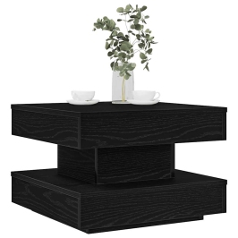 Mesa de centro giratoria 360 grados negro 50x50x34,5 cm