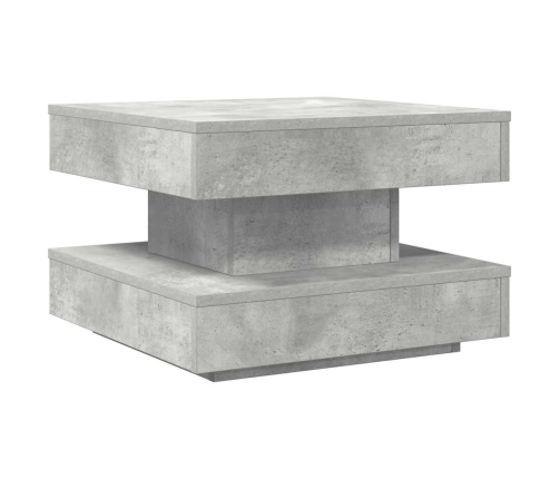 Mesa de centro giratoria 360 grados gris hormigón 50x50x34,5 cm