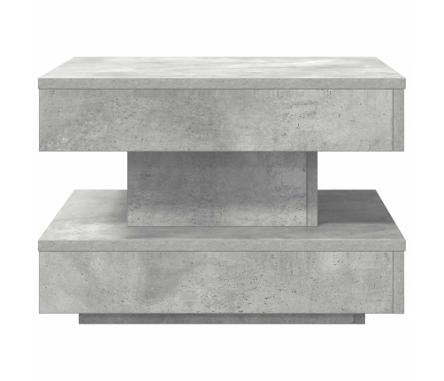 Mesa de centro giratoria 360 grados gris hormigón 50x50x34,5 cm