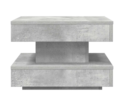 Mesa de centro giratoria 360 grados gris hormigón 50x50x34,5 cm