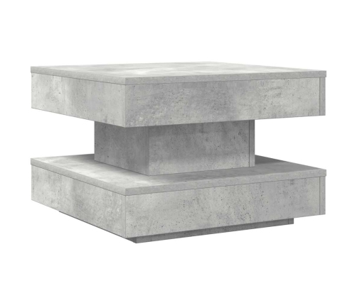 Mesa de centro giratoria 360 grados gris hormigón 50x50x34,5 cm