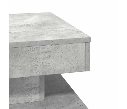 Mesa de centro giratoria 360 grados gris hormigón 50x50x34,5 cm