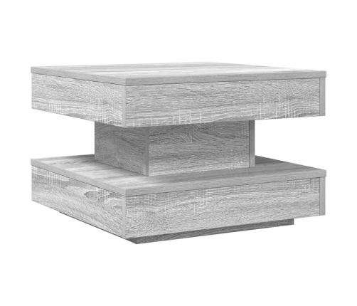 Mesa de centro giratoria 360 grados gris Sonoma 50x50x34,5 cm