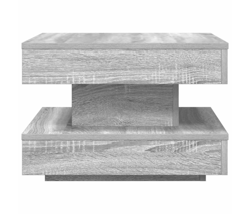 Mesa de centro giratoria 360 grados gris Sonoma 50x50x34,5 cm