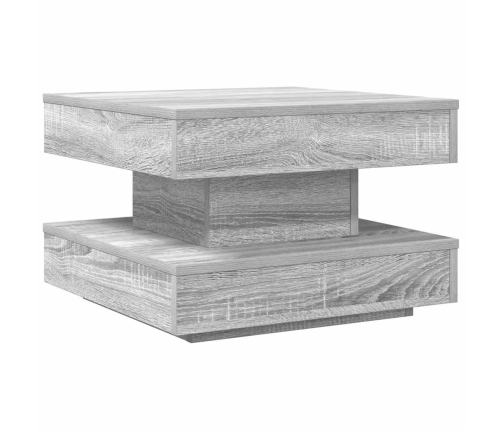 Mesa de centro giratoria 360 grados gris Sonoma 50x50x34,5 cm