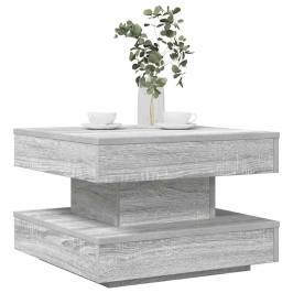 Mesa de centro giratoria 360 grados gris Sonoma 50x50x34,5 cm