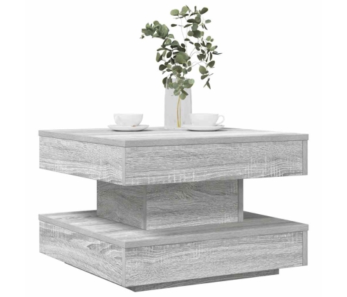 Mesa de centro giratoria 360 grados gris Sonoma 50x50x34,5 cm