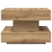 Mesa de centro giratoria 360 grados roble artisan 50x50x34,5 cm