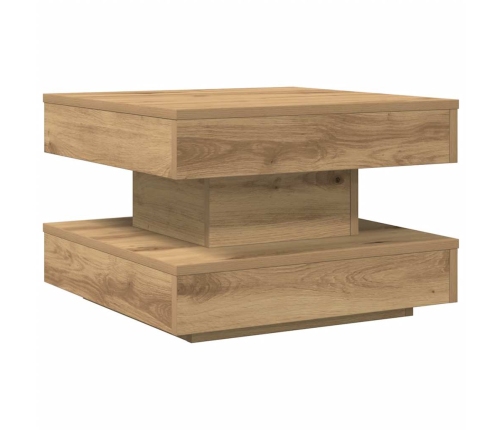 Mesa de centro giratoria 360 grados roble artisan 50x50x34,5 cm