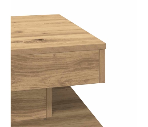 Mesa de centro giratoria 360 grados roble artisan 50x50x34,5 cm