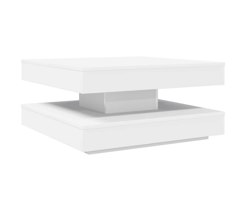 Mesa de centro giratoria 360 grados blanco 70x70x34,5 cm