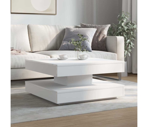 Mesa de centro giratoria 360 grados blanco 70x70x34,5 cm