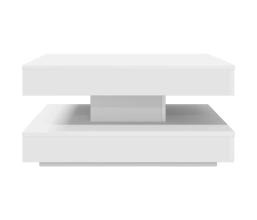 Mesa de centro giratoria 360 grados blanco 70x70x34,5 cm