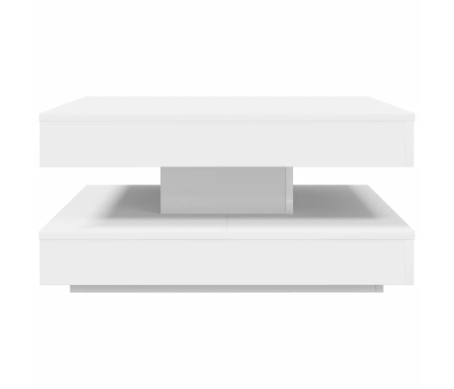 Mesa de centro giratoria 360 grados blanco 70x70x34,5 cm