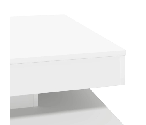 Mesa de centro giratoria 360 grados blanco 70x70x34,5 cm