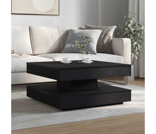 Mesa de centro giratoria 360 grados negro 70x70x34,5 cm