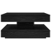 Mesa de centro giratoria 360 grados negro 70x70x34,5 cm