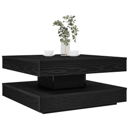 Mesa de centro giratoria 360 grados negro 70x70x34,5 cm