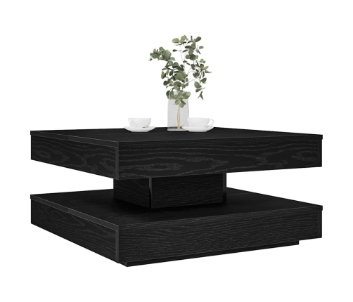 Mesa de centro giratoria 360 grados negro 70x70x34,5 cm