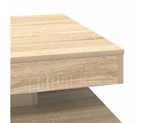 Mesa de centro giratoria 360 grados roble sonoma 70x70x34,5 cm