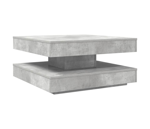 Mesa de centro giratoria 360 grados gris hormigón 70x70x34,5 cm