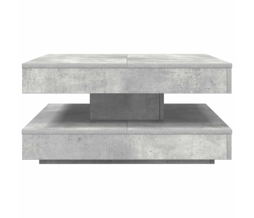 Mesa de centro giratoria 360 grados gris hormigón 70x70x34,5 cm