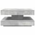 Mesa de centro giratoria 360 grados gris hormigón 70x70x34,5 cm