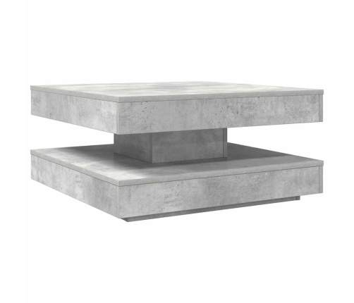 Mesa de centro giratoria 360 grados gris hormigón 70x70x34,5 cm