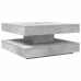 Mesa de centro giratoria 360 grados gris hormigón 70x70x34,5 cm