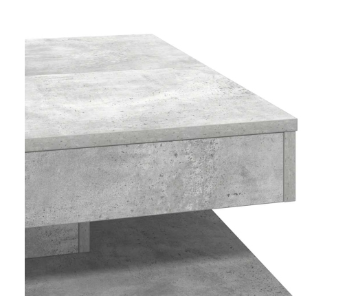 Mesa de centro giratoria 360 grados gris hormigón 70x70x34,5 cm