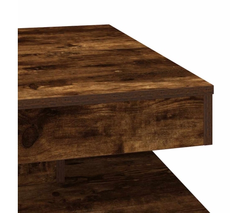 Mesa de centro giratoria 360 grados roble ahumado 70x70x34,5 cm