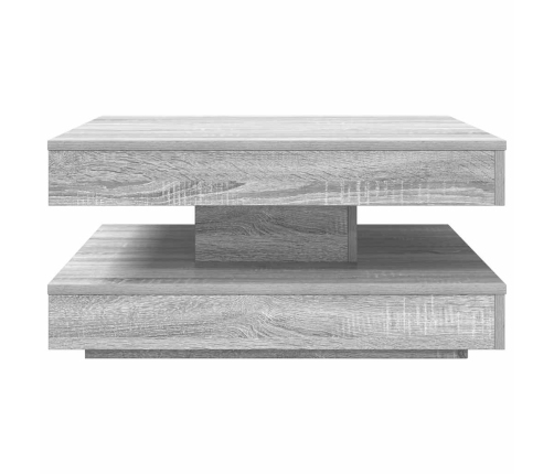 Mesa de centro giratoria 360 grados gris Sonoma 70x70x34,5 cm